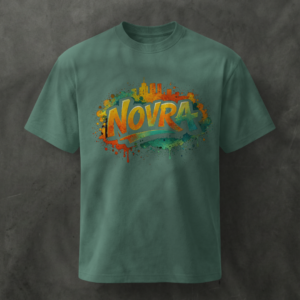 T-Shirt grün, kurzärmelig, Logo mitte