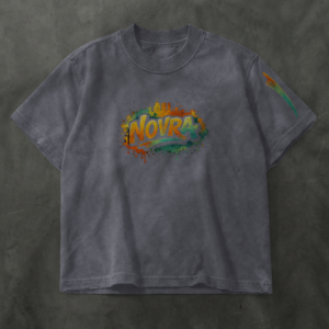 T-Shirt grau, kurzärmelig, Logo + Pfeil